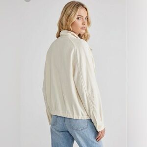 Danice Linen Blend Cream Oversized Jacket, Small